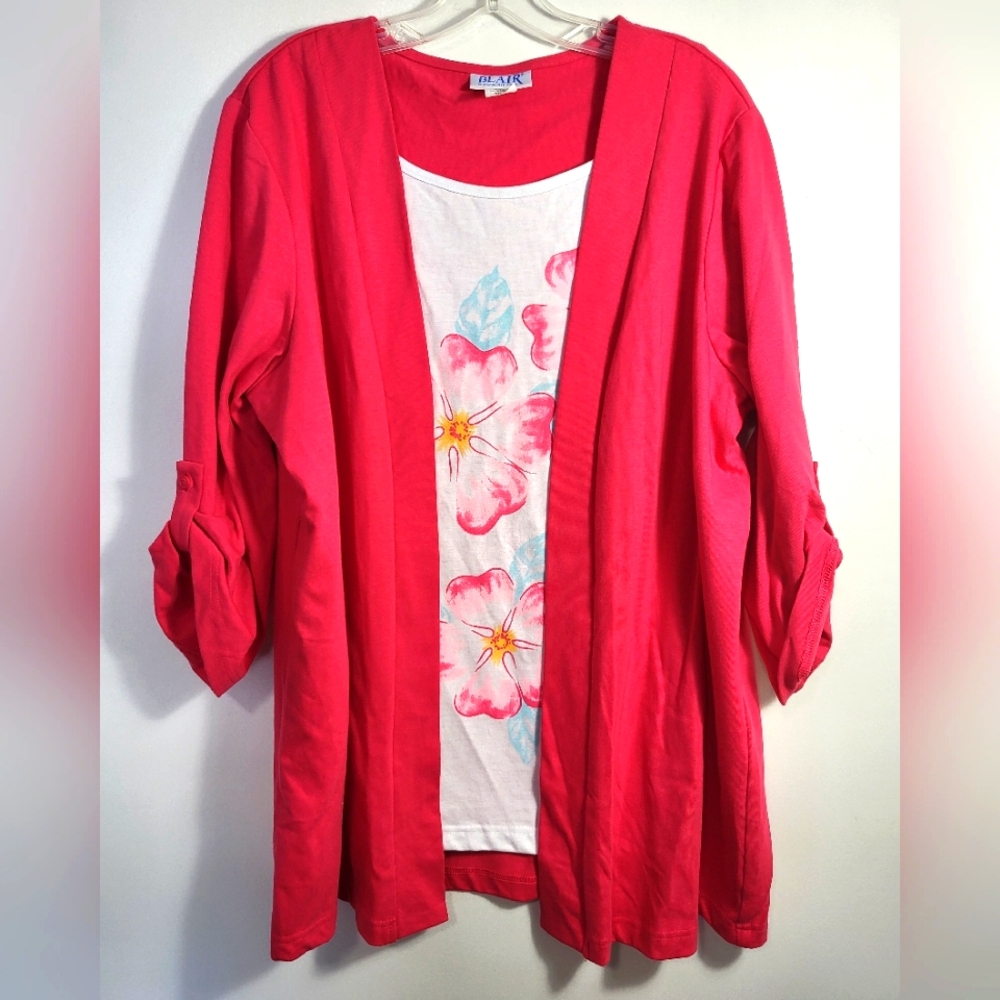 Blair 2 layer top with floral    women's XL  #2505